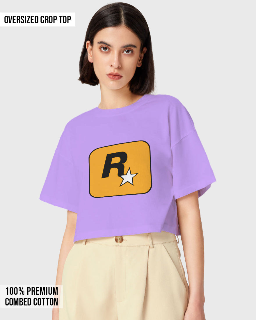 Womens Oversized Cropped TShirt Gaming Gta 1