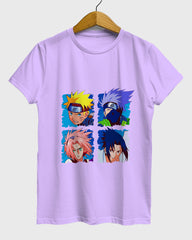 Womens Relaxed Fit TShirt Anime Naruto & Team