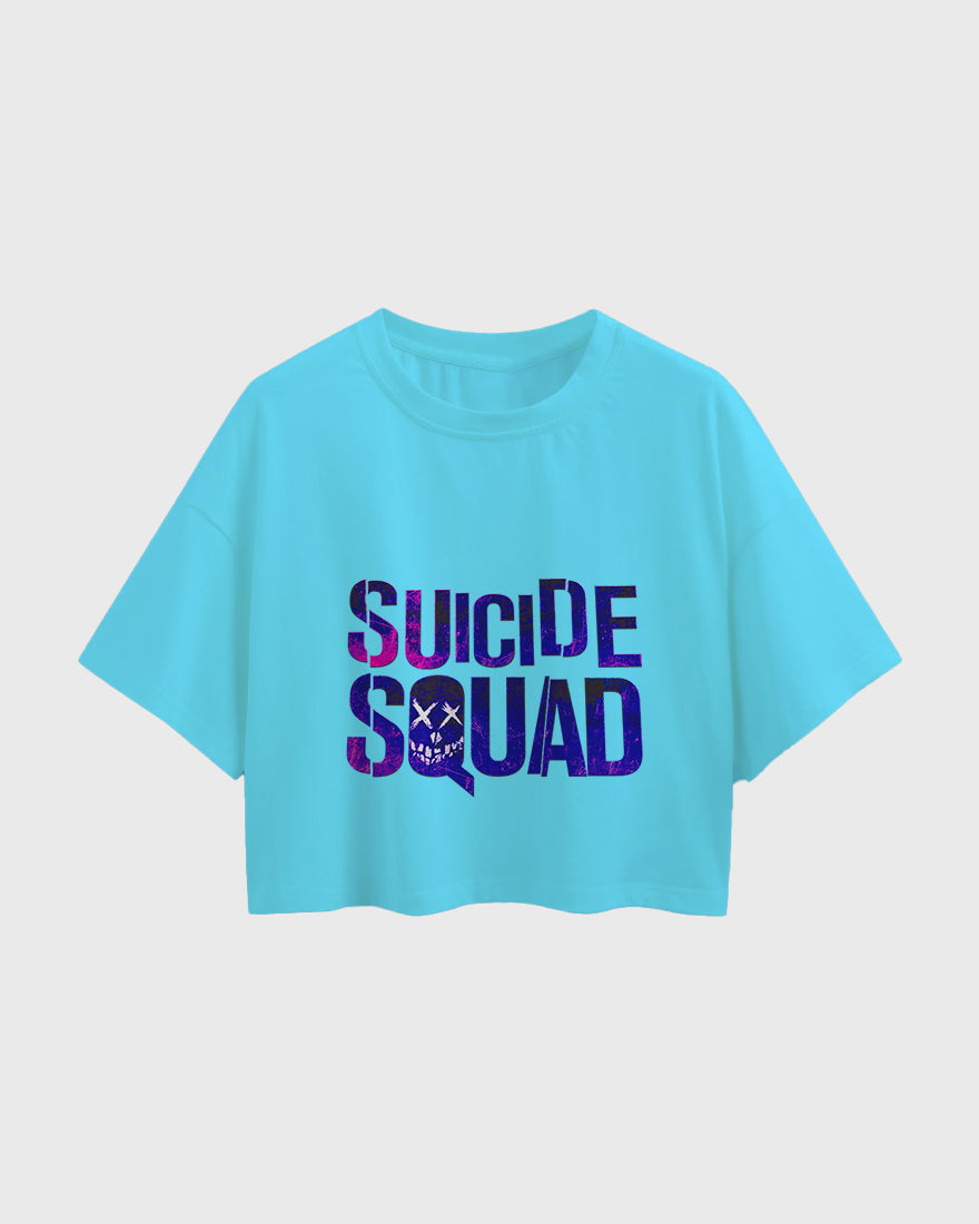 Womens Oversized Cropped TShirt Gaming Suicide Squad Specialops