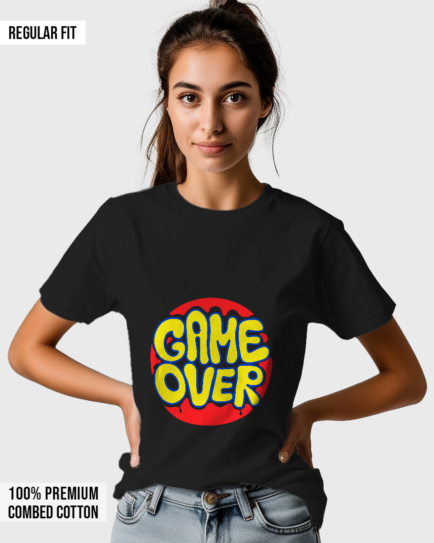 Womens Relaxed Fit TShirt Funky Game Over