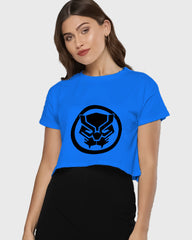 Womens Cropped TShirt Movies Black Panther Logo