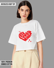 Womens Oversized Cropped TShirt Funky Free Your Mind