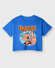 Womens Cropped TShirt Cartoon Popeye