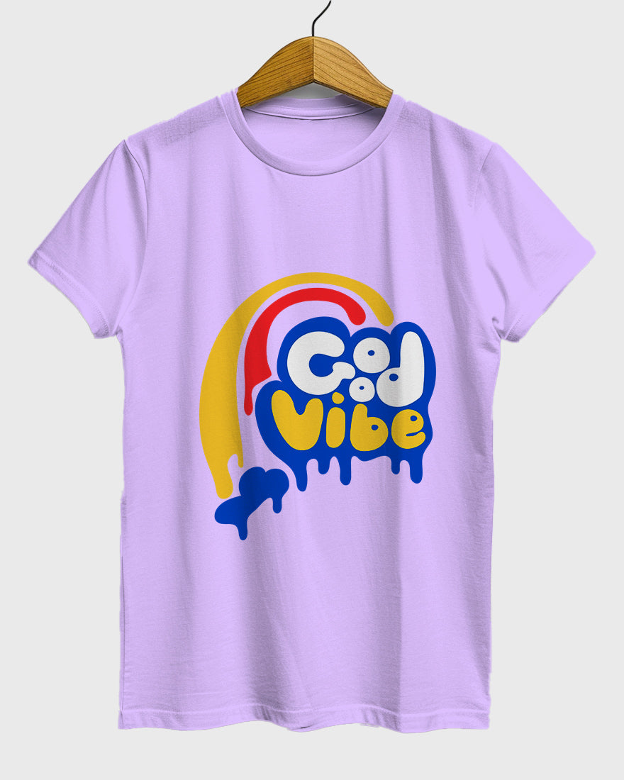 Womens Relaxed Fit TShirt Funky Good Vibe