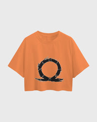 Womens Oversized Cropped TShirt Gaming God Of War Logo