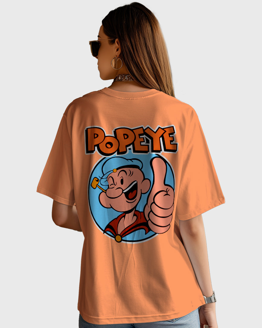 Womens Oversized TShirt Cartoon Popeye