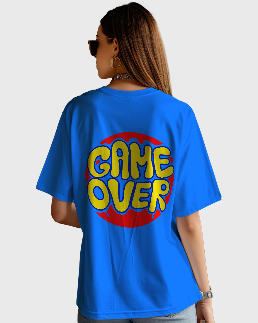 Womens Oversized TShirt Funky Game Over