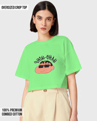 Womens Oversized Cropped TShirt Cartoon Sinchan