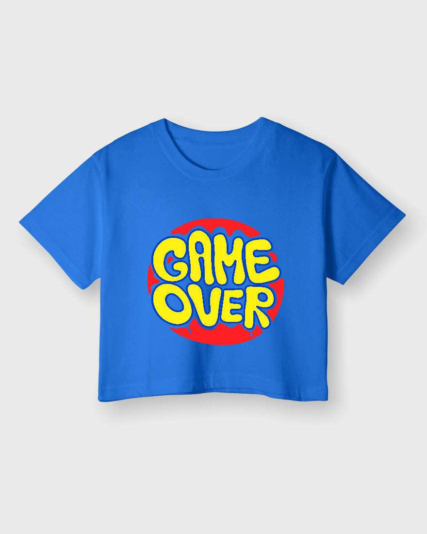 Womens Cropped TShirt Funky Game Over