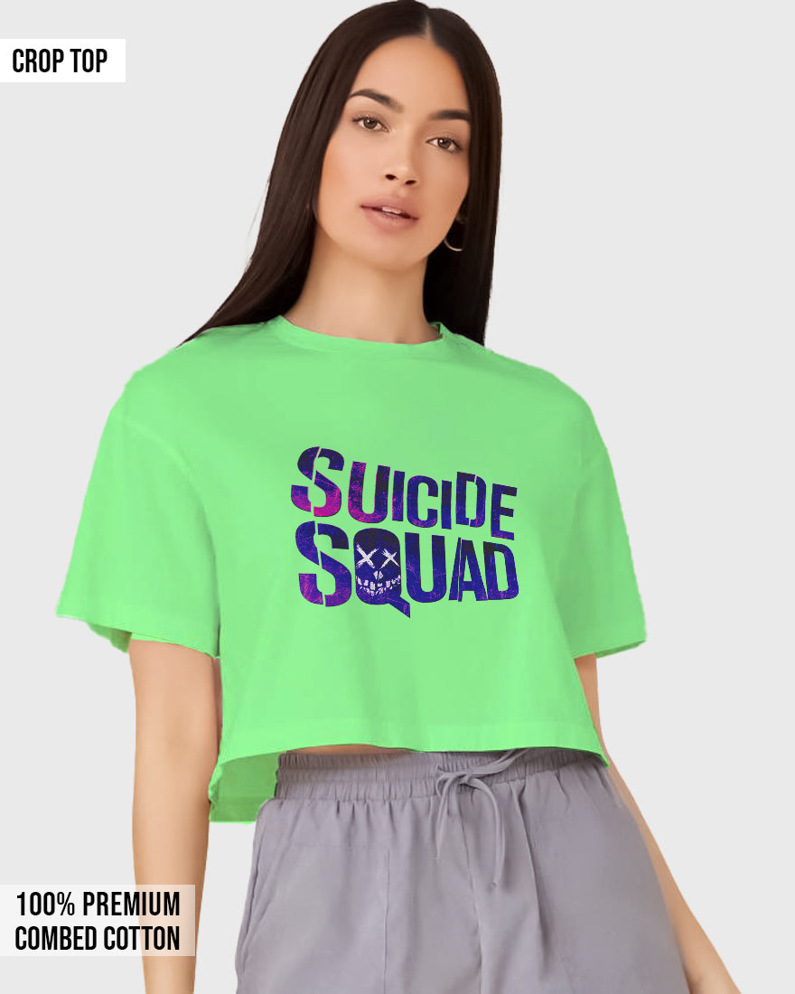 Womens Cropped TShirt Gaming Suicide Squad Special Ops