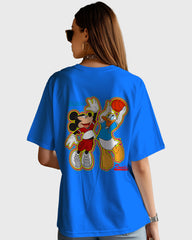 Womens Oversized TShirt Cartoon Micky & Donald