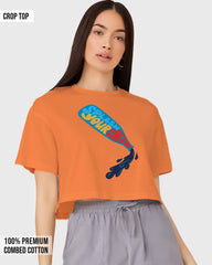 Womens Cropped TShirt Funky Splash