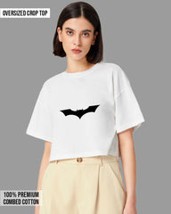 Womens Oversized Cropped TShirt Movies Batman Logo