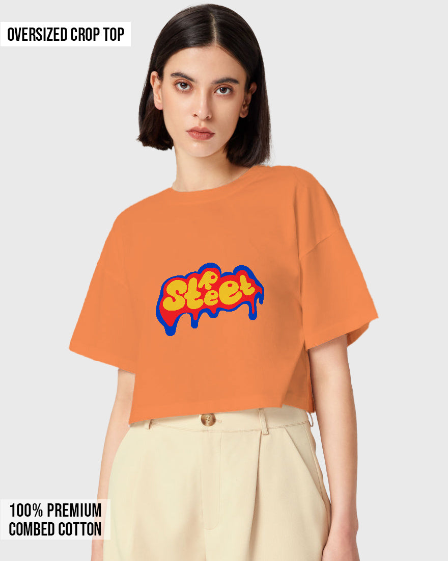 Womens Oversized Cropped TShirt Funky Street