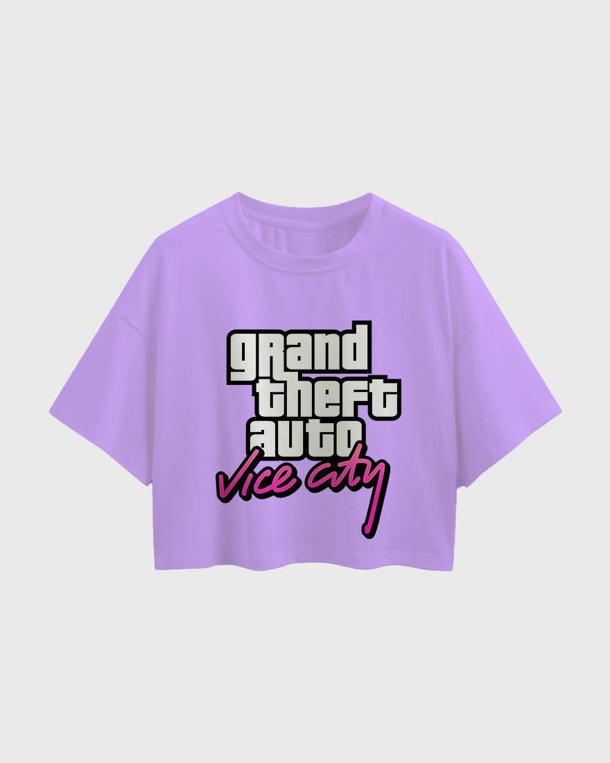 Womens Oversized Cropped TShirt Gaming Gta 4