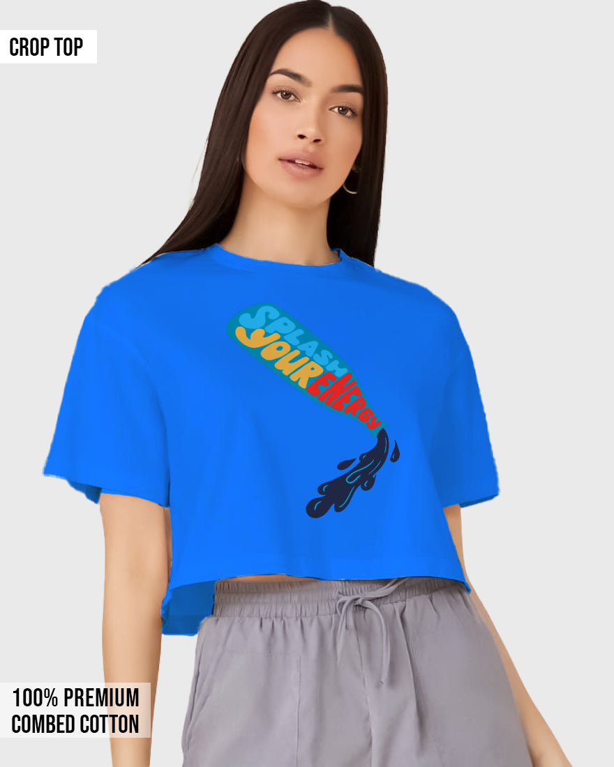 Womens Cropped TShirt Funky Splash