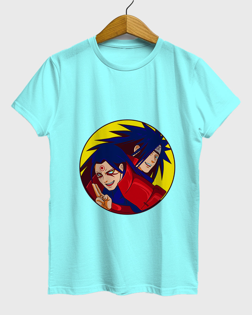 Womens Relaxed Fit TShirt Anime Naruto Hashirama & Madara