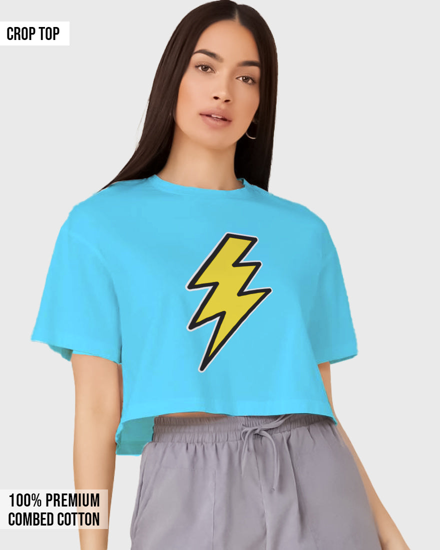 Womens Cropped TShirt Movies Flash Logo1