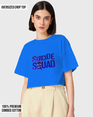 Womens Oversized Cropped TShirt Gaming Suicide Squad Specialops