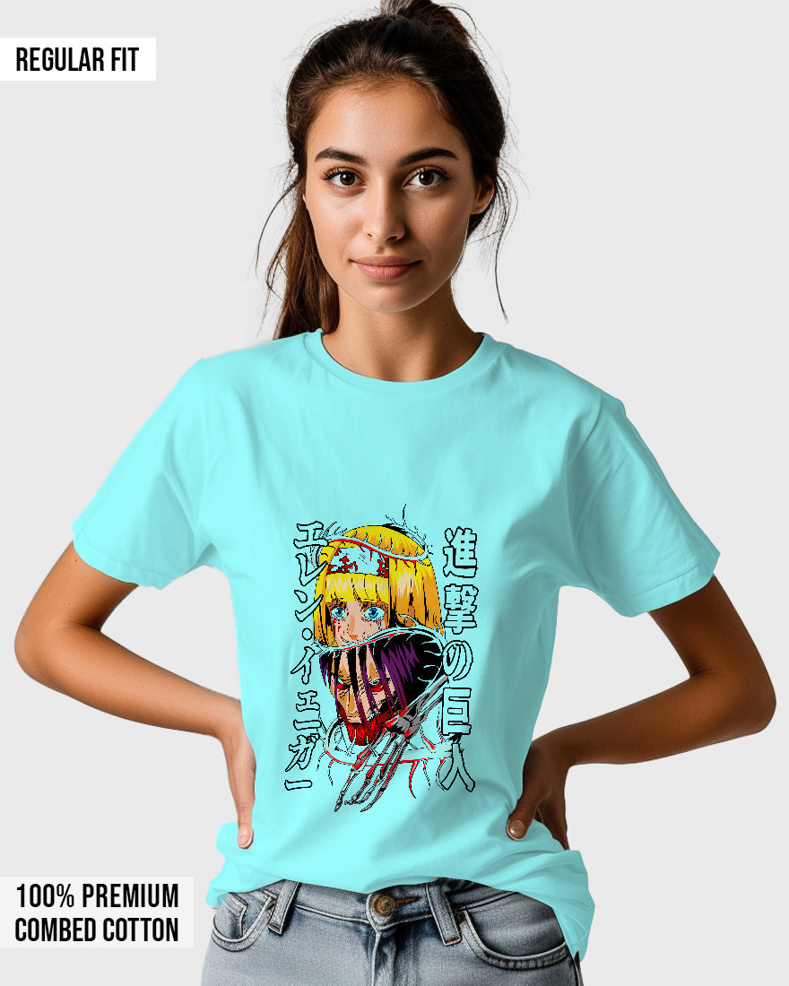 Womens Relaxed Fit TShirt Anime Attack On Titan