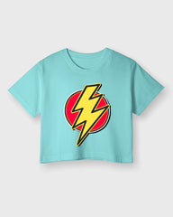 Womens Cropped TShirt Movies Flash Logo2