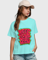 Womens Relaxed Fit TShirt Funky Keep Your Vibe High