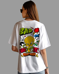 Womens Oversized TShirt Cartoon Angry Tweety