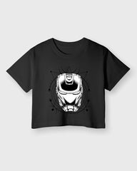 Womens Cropped TShirt Movies Ironman Helmet