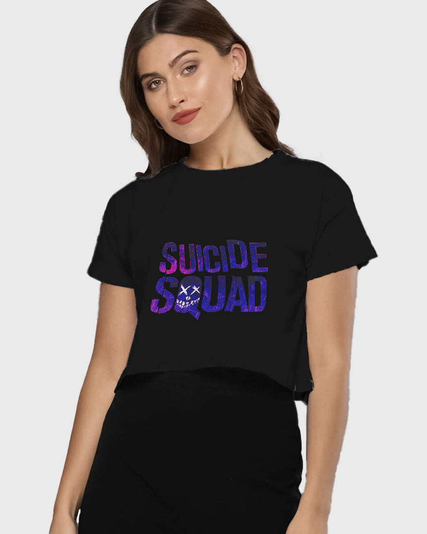 Womens Cropped TShirt Gaming Suicide Squad Special Ops