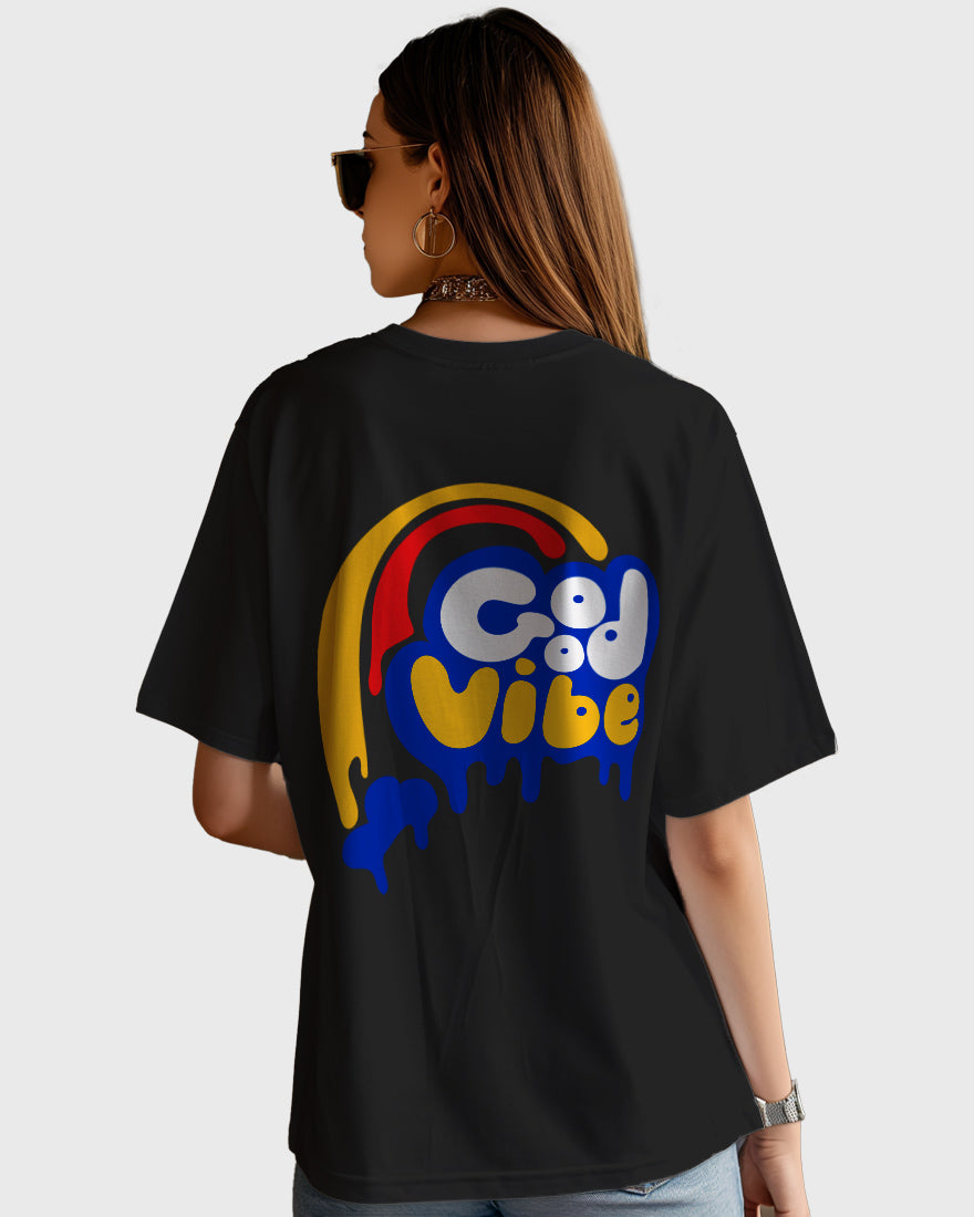 Womens Oversized TShirt Funky Good Vibe