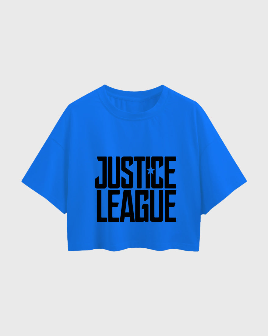 Womens Oversized Cropped TShirt Movies Lustice League