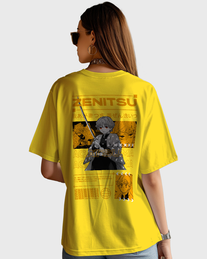 Womens Oversized TShirt Anime Demon Slayer Zenitsu