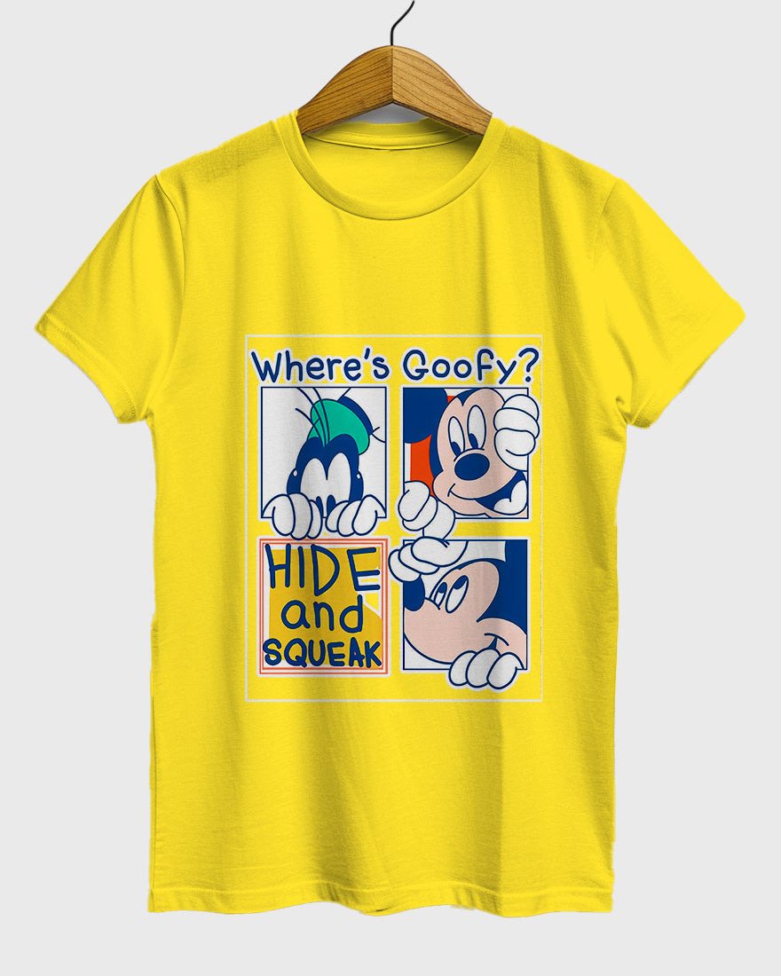 Womens Relaxed Fit TShirt Cartoon Mickey Hide & Squeak