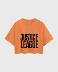 Womens Oversized Cropped TShirt Movies Lustice League