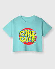 Womens Cropped TShirt Funky Game Over