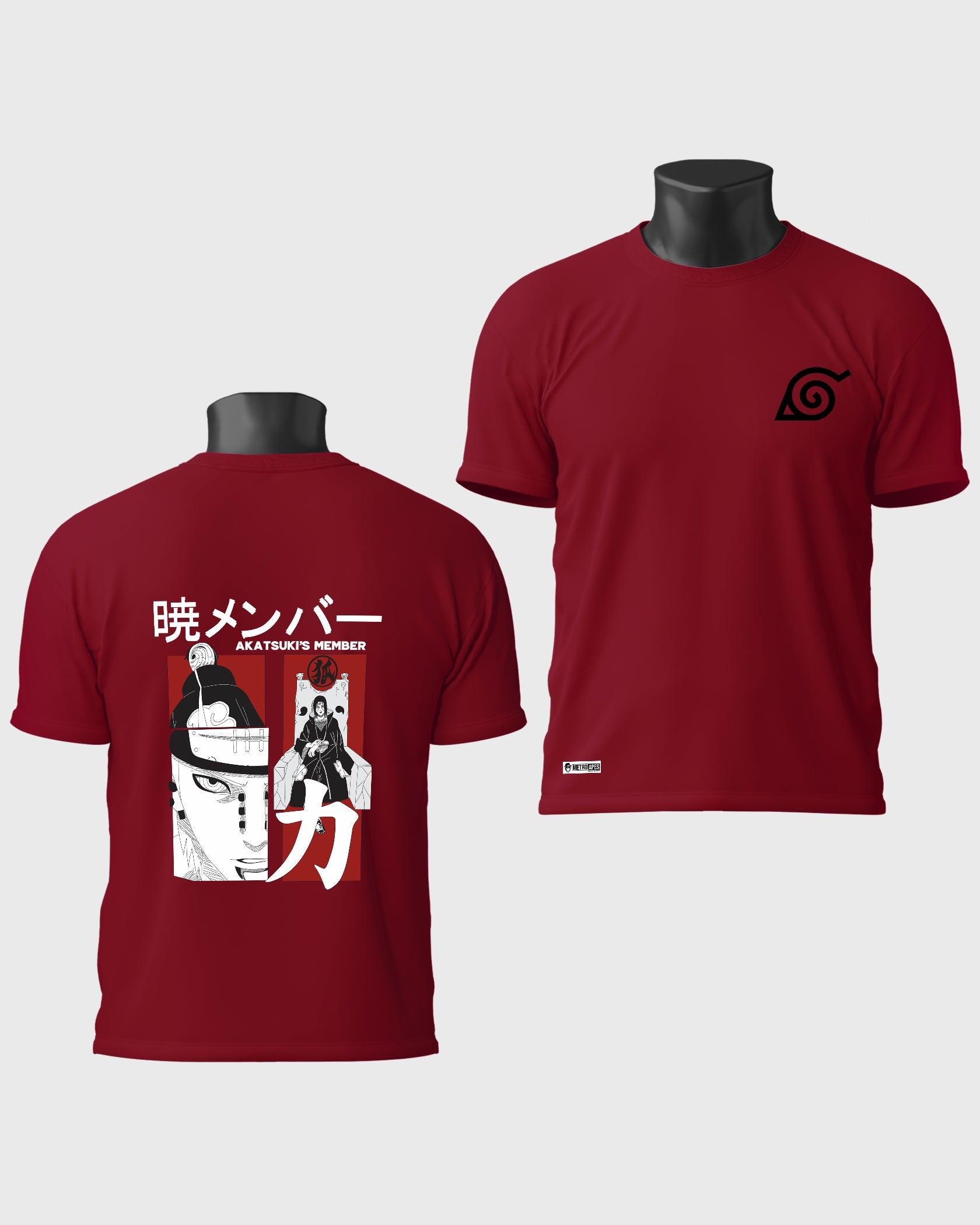 Mens T-Shirt Anime Naruto Akatsuki Member - Metro Apes