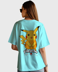 Womens Oversized TShirt Cartoon Pokeman Pikachu