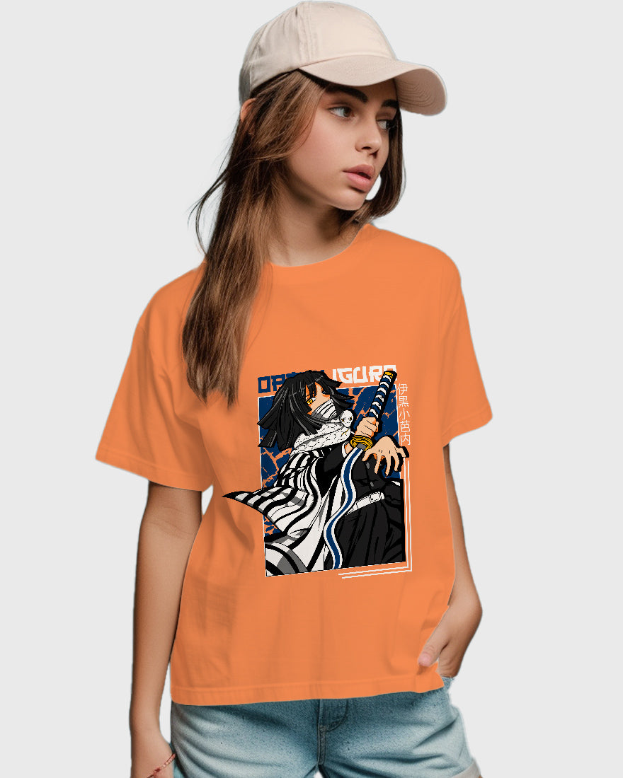 Womens Relaxed Fit TShirt Anime Demon Slayer Iguro