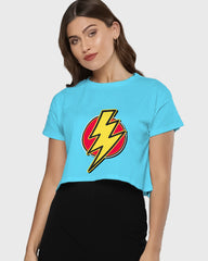 Womens Cropped TShirt Movies Flash Logo2