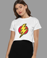 Womens Cropped TShirt Movies Flash Logo2