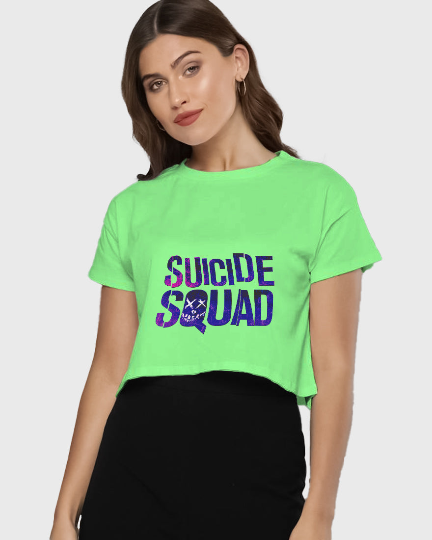 Womens Cropped TShirt Gaming Suicide Squad Special Ops