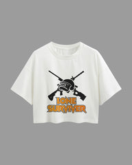 Womens Oversized Cropped TShirt Gaming Pubg 2