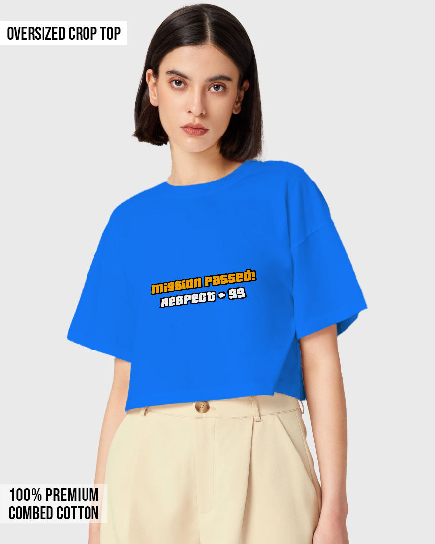 Womens Oversized Cropped TShirt Gaming Gta 2