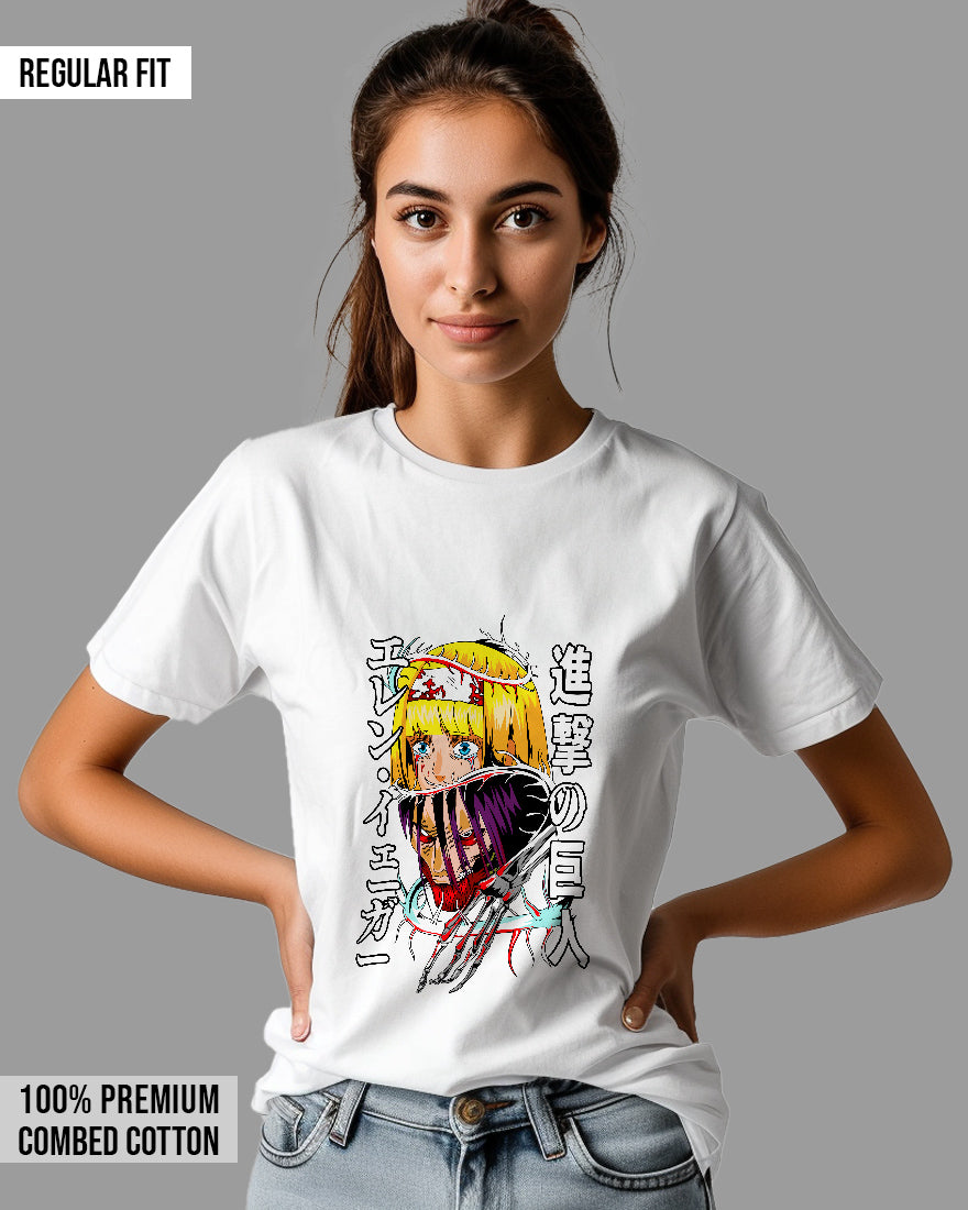 Womens Relaxed Fit TShirt Anime Attack On Titan