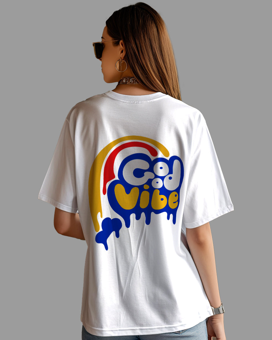 Womens Oversized TShirt Funky Good Vibe