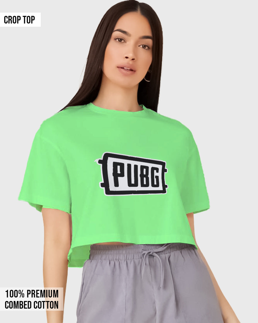 Womens Cropped TShirt Gaming Pubg 1