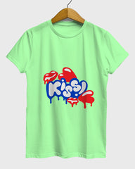 Womens Relaxed Fit TShirt Funky Kiss