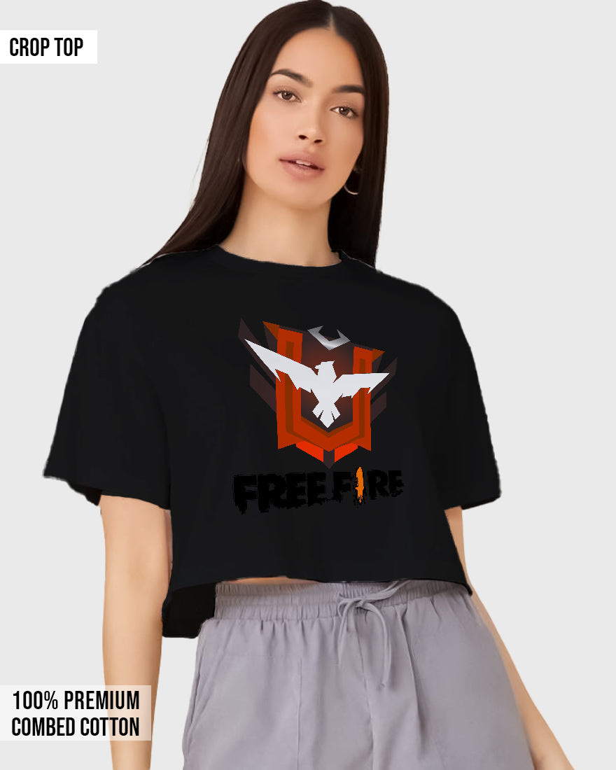 Womens Cropped TShirt Gaming Free Fire 2