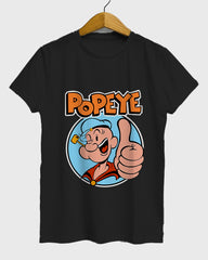 Womens Relaxed Fit TShirt Cartoon Popeye