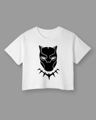 Womens Cropped TShirt Movies Black Panther Mask